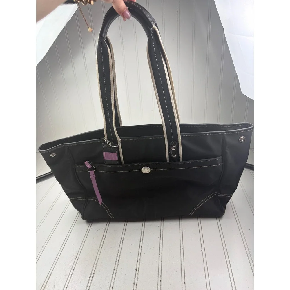 Coach Vintage Y2K Hamptons Weekend Nylon Black Shoulder Bag Purse